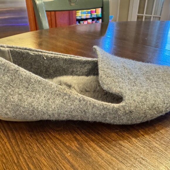Birdies The Starling Gray Wool Faux Fur Loafers Size 6 - Picture 4 of 9